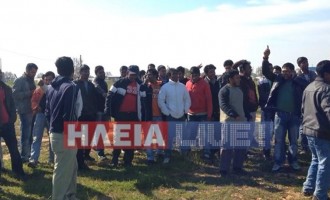 Μανωλάδα: Διαμαρτυρία μεταναστών για τις εργασιακές συνθήκες