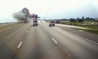 Ήρωας φορτηγατζής σώζει γιαγιά και βρέφος από τις φλόγες (βίντεο)