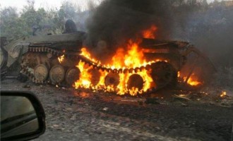 Σέρβοι εθελοντές έκαψαν ουκρανικά τανκς σε μάχες στο Ντονέτσκ