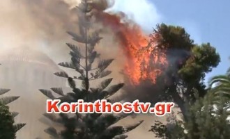 Παραλίγο να καεί εκκλησία στην Κόρινθο (βίντεο)