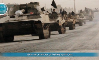 Ισχυρή φάλαγγα τανκς των τζιχαντιστών στη βορειοδυτική Συρία (φωτογραφίες)