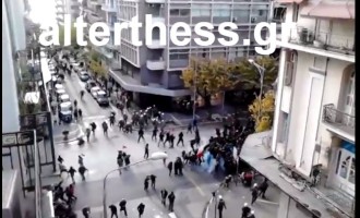 Βίντεο από την επίθεση ΜΑΤ σε διαδηλωτές στη Θεσσαλονίκη