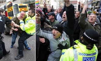 Βίαιες συγκρούσεις σε αντι- ισλαμική διαδήλωση στη Βρετανία