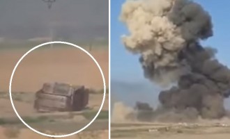 Δείτε σε βίντεο τους Κούρδους να ανατινάζουν βομβιστή αυτοκτονίας σε φορτηγό βόμβα!