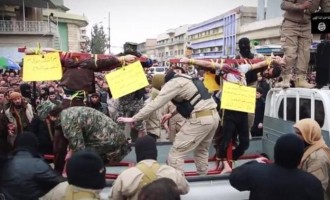 Το Ισλαμικό Κράτος σταύρωσε 4 αποκεφαλισμένους στη Μοσούλη (φωτογραφίες)