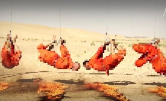 ΦΩΤΟ – ΣΟΚ! Το Ισλαμικό Κράτος κρέμασε και έκαψε ζωντανούς 4 Ιρακινούς πολιτοφύλακες
