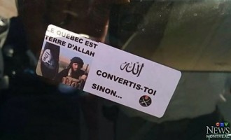 Αυτοκόλλητα από το Ισλαμικό Κράτος ζητάνε από τους Καναδούς να εξισλαμιστούν, αλλιώς…