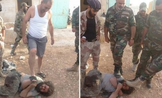 Στρατιώτες της Συρίας πατάνε αιχμάλωτο τζιχαντιστή (φωτο)
