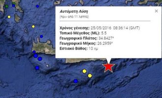 Έντονη ανησυχία στην Κρήτη μετά τον σεισμό των 5,5 Ρίχτερ