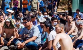 Συγκέντρωση διαμαρτυρίας κατοίκων της Χίου για το προσφυγικό πρόβλημα