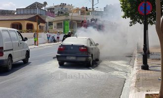 Αυτοκίνητο στα Χανιά πήρε φωτιά εν κινήσει