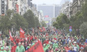Μεγάλη διαδήλωση στις Βρυξέλλες κατά της λιτότητας της δεξιάς κυβέρνησης