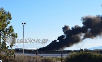 Στις φλόγες τυλίχθηκε F-16 στο αεροδρόμιο Χανίων