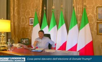 Ο Ρέντσι “πέταξε” τις σημαίες της ΕΕ από πίσω του – Εμφανίζεται πλέον μόνο με την Ιταλική