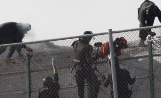 1.100 μετανάστες έκαναν “ντου” στην Ισπανία – Σκαρφάλωσαν σε φράκτη 6 μέτρων (βίντεο)