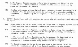 CIA: Τι θα συνέβαινε εάν γινόταν ελληνοτουρκικός πόλεμος το 1987