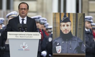 Συγκίνηση στο Παρίσι: Η Γαλλία τίμησε τη μνήμη του αστυνομικού που σκότωσαν οι τζιχαντιστές (φωτο)