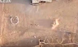 Βόμβα από drone πέφτει πάνω σε Ιρακινό στρατιώτη (βίντεο)