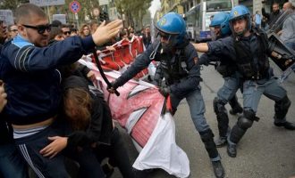 Ξύλο διαδηλωτών-Αστυνομίας στο Τορίνο στη Σύνοδο G7