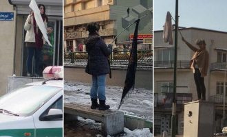Γυναίκες στο Ιράν βγάζουν τις μαντίλες, τις κρεμάνε σε ένα κλαδί και στέκονται ακίνητες (βίντεο+φωτο)