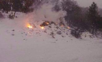 Σπάνιο φαινόμενο: Στην Κομοτηνή έπιασε φωτιά μέσα στο χιόνι (φωτο)