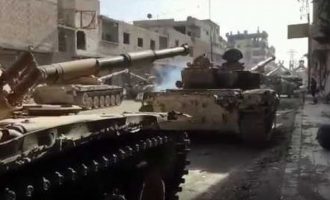 Δείτε βίντεο με τον συριακό στρατό να προελαύνει ενάντια στο Ισλαμικό Κράτος στη νότια Δαμασκό (βίντεο)