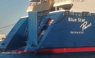 Πρόσκρουση του Blue Star Paros στο λιμάνι της Σύρου – Στο Νεώριο για επισκευή το πλοίο