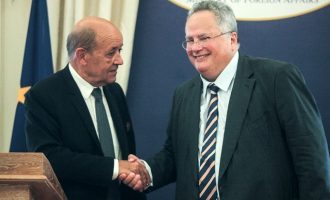 Ελλάδα, Γαλλία, συμμαχία: Για Άμυνα, Yδρογονάνθρακες, Σκοπιανό και Ασφάλεια συμφώνησαν Κοτζιάς και Λε Ντριάν