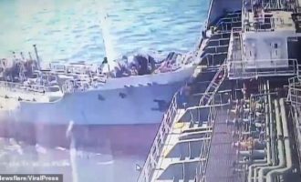 Η στιγμή που «τρελό» τάνκερ πλέει ανεξέλεγκτο και εμβολίζει πλοίο στην Ταϊβάν (βίντεο)
