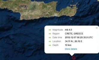 Σεισμός 4,2 Ρίχτερ νότια της Ιεράπετρας