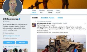 «Τρομοκράτες» ο τουρκικός στρατός σύμφωνα με retweet του εκπροσώπου του αμερικανικού στρατού