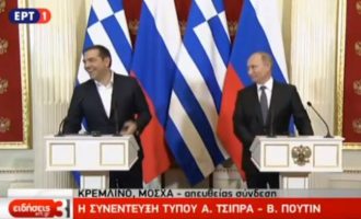 Πάλι με τη γραβάτα του Τσίπρα ασχολήθηκαν στη Μόσχα – Τι απάντησε ο πρωθυπουργός (βίντεο)