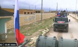 Η ρωσική στρατονομία έκανε περιπολία στην ύπαιθρο της Μανμπίτζ (βίντεο)