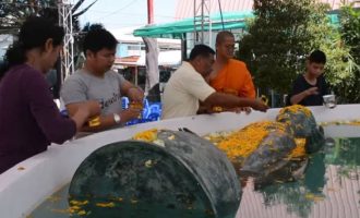 Άγαλμα του Βούδα στην Ταϊλάνδη επιπλέει στο νερό και οι πιστοί μιλάνε για «θαύμα»