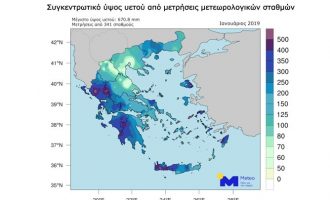Βροχές ρεκόρ στην Ελλάδα τον Ιανουάριο – Που έβρεξε περισσότερο