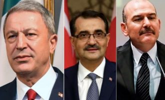 Αμερικανικές κυρώσεις σε τρεις υπουργούς της Τουρκίας: Χ. Ακάρ, Φ. Ντονμέζ, Σ. Σοϊλού