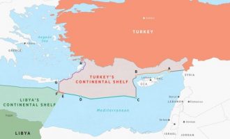 Νέος τουρκικός προκλητικός χάρτης σε εμπρηστικό κρατικό δημοσίευμα