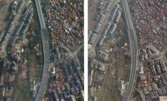 Κοροναϊός: Δεν κυκλοφορεί ψυχή στους δρόμους της Βουχάν (δορυφορικές φωτο)