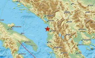 Ισχυρός σεισμός στην Αλβανία – 38 χλμ Β/Δ στα Τίρανα