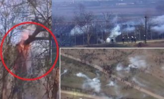 Παρακρατικοί της Τουρκίας στον Έβρο προσπάθησαν να ρίξουν τον φράχτη με φλεγόμενο δένδρο