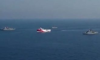 Νέα προπαγάνδα και πρόκληση από την Τουρκία με βίντεο του «Oruc Reis» να πλέει στην Αν. Μεσόγειο