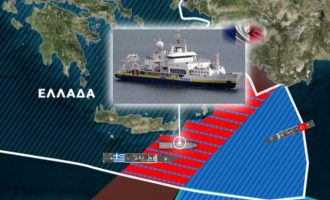 Τουρκική φρεγάτα παρενοχλεί το γαλλικό ερευνητικό «L’Atalante» στην ελληνική ΑΟΖ (βίντεο)