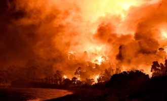 Ανεξέλεγκτη η πυρκαγιά σε Κορινθία και Δυτ. Αττική – Νύχτα αγωνίας