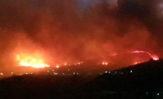 Δύσκολη νύχτα: Πύρινη λαίλαπα στην Κεφαλονιά – Ποιοι οικισμοί απειλούνται