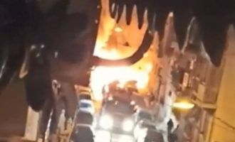 Πύρινη κόλαση με εκρήξεις στα Πατήσια – Απορριματοφόρο τυλίχθηκε στις φλόγες