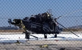 Αεροδρόμιο «Ελ. Βενιζέλος»: Ελικόπτερο τυλίχτηκε στις φλόγες