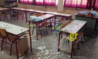 Στην εποχή Μητσοτάκη τα σχολεία καταρρέουν: Πτώση σοβάδων και θερμοσίφωνα  στο 2ο και 3ο δημοτικό σχολείο της Ηγουμενίτσας