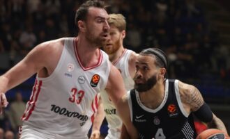 Euroleague: «Τυφώνας» ο Ολυμπιακός «σάρωσε» την Παρτιζάν στο Βελιγράδι 104-66