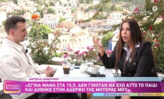 Άντζελα Δημητρίου: «Έγινα πρώτη φορά μαμά όταν ήμουν 15,5 χρονών»